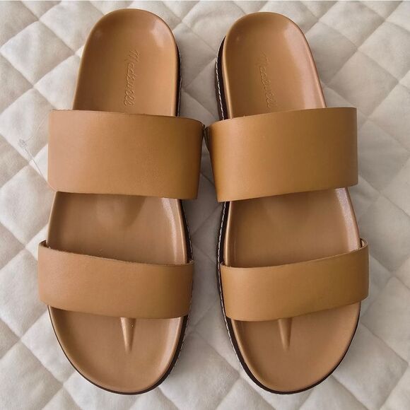 Madewell The Charley Double-Strap Slide Sandal Size 10.5 In Dessert Camel - Picture 2 of 10